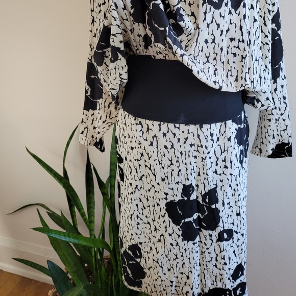 VTG 80s Louis Féraud Silk Blouson Dress - Picture 11 of 16